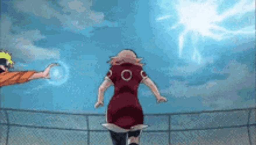 Naruto And Sasuke Rasengan Broad Daylight Chidori GIF