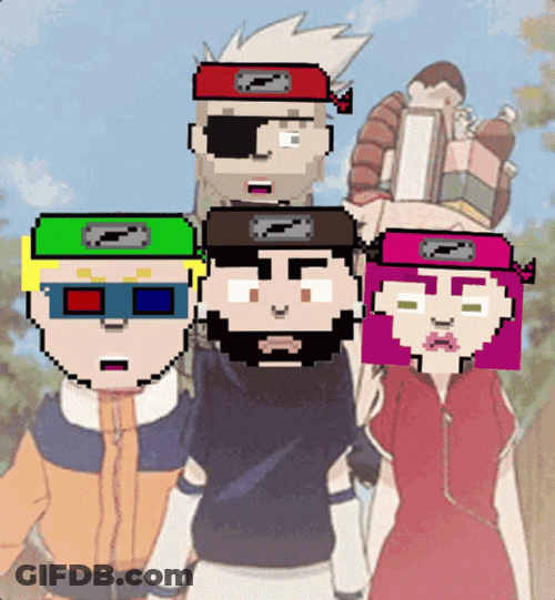 Naruto And Sasuke Sakura Pixel GIF