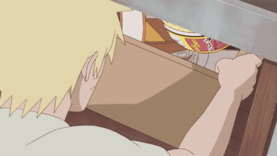Naruto Eating Ramen From Drawer GIF