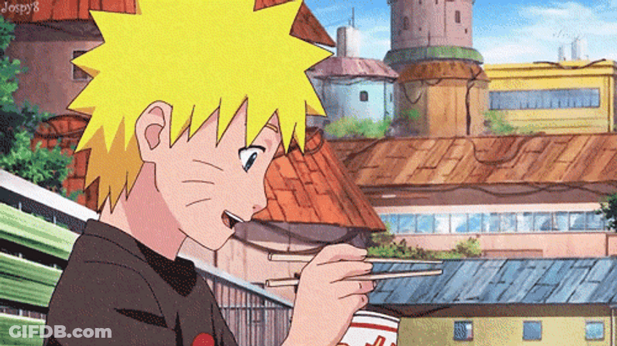 Naruto Eating Ramen In Cup GIF
