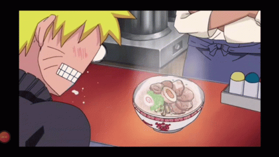 Naruto Eating Ramen To Nine-Tails Mode GIF