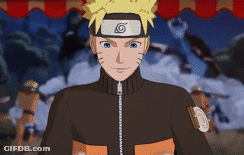 Naruto Eating Ramen While Fighting In Background GIF