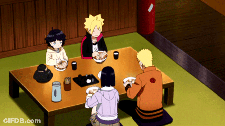 Naruto Eating Ramen With His Family GIF