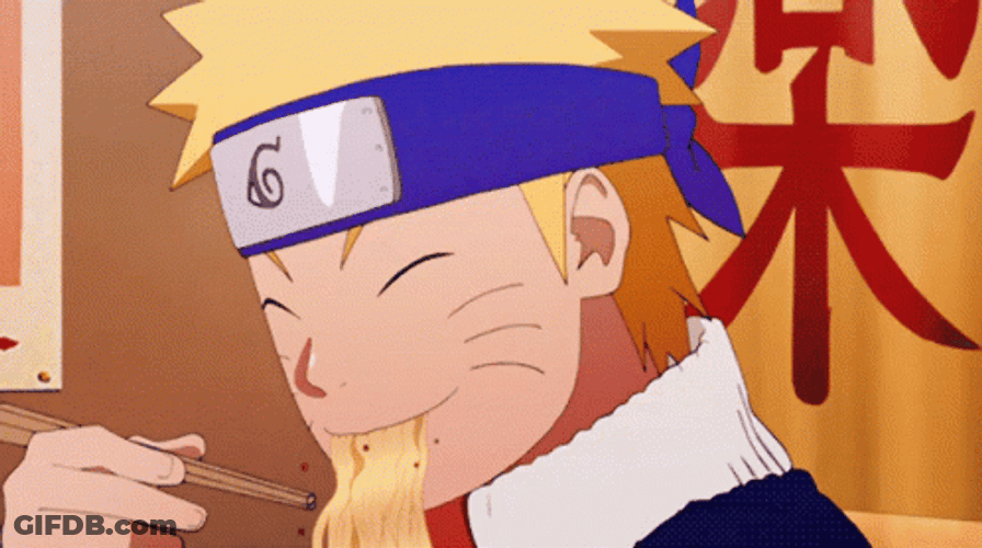 Naruto Eating Ramen With Satisfied Face GIF