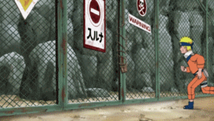 Naruto Electric Fence Shock GIF