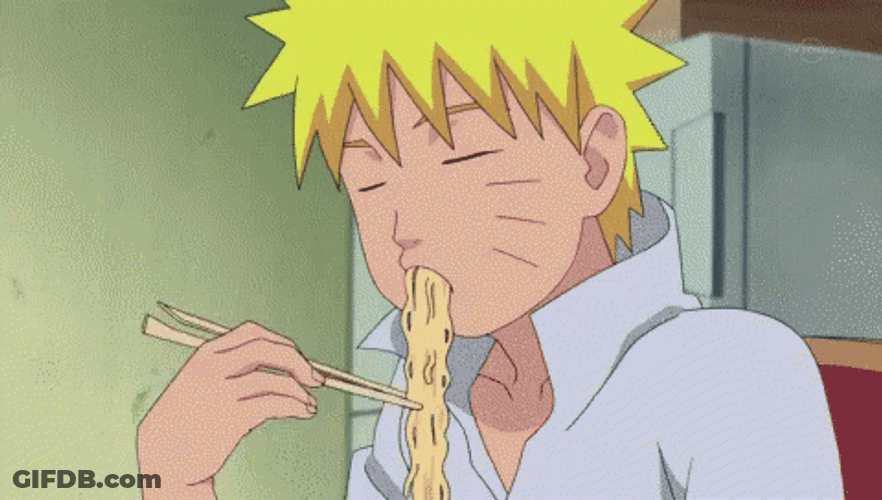 Naruto Enjoys Eating Ramen Loop GIF