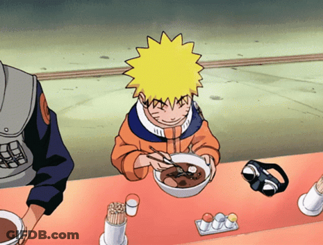 Naruto Enjoys Eating Ramen Noodles GIF