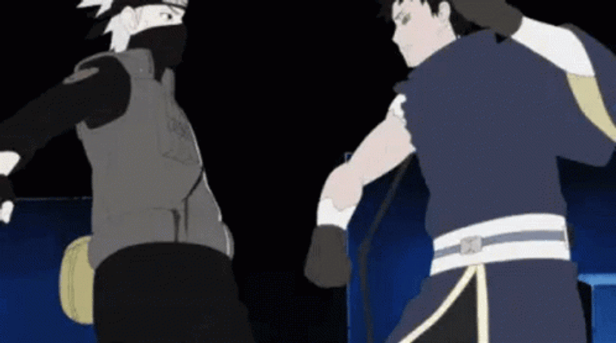 Naruto Fight Kakashi And Obito Fighting GIF