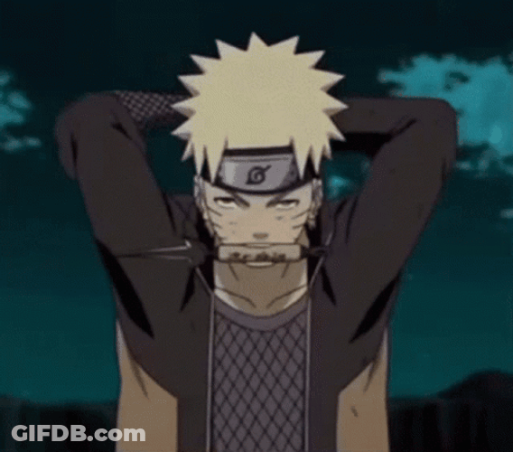 Naruto Fight While Biting Kunai GIF