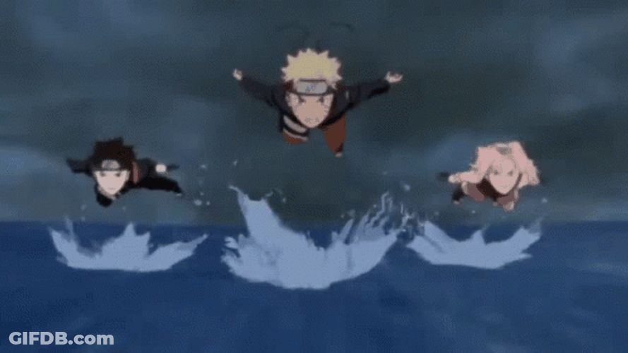 Naruto Fighting Together With His Friends GIF