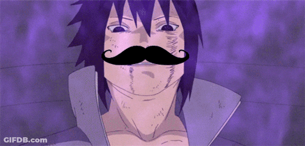 Naruto Funny Sasuke With Mustache GIF