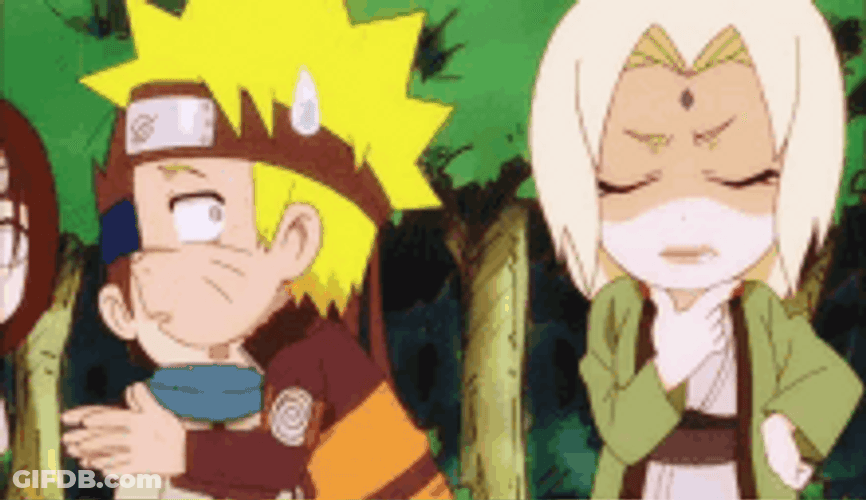 Naruto Getting Scared Of Tsunade GIF
