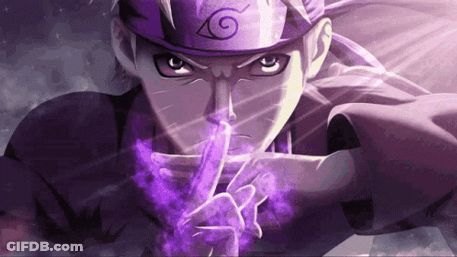 Naruto Hand Seals Purple Background GIF