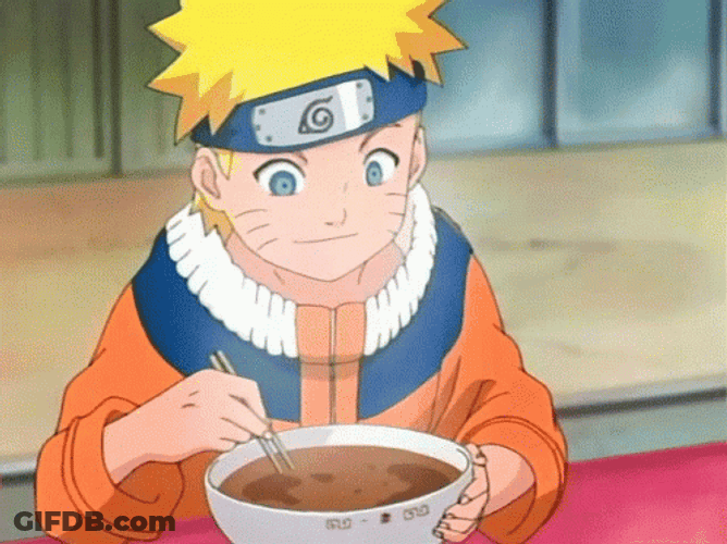 Naruto Happily Eating Ramen GIF