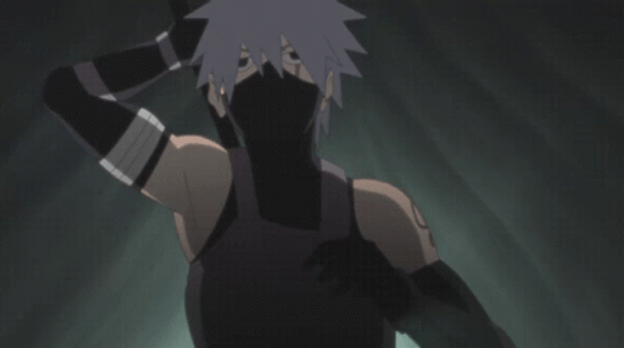 Naruto Hatake Kakashi Wielding Anime Sword GIF