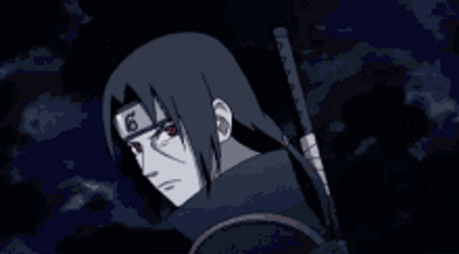 Naruto Itachi Uchiha Side Profile Mangekyou Sharingan GIF