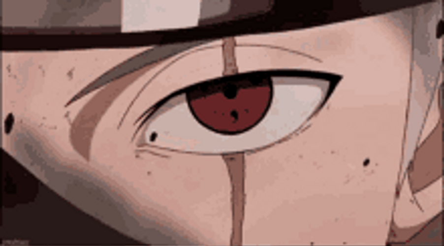 Naruto Kakashi Hatake Mangekyou Sharingan Close Up GIF