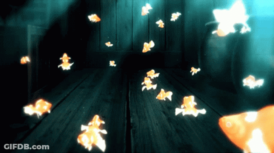 Naruto Kawaki Staring At Floating Goldfish GIF