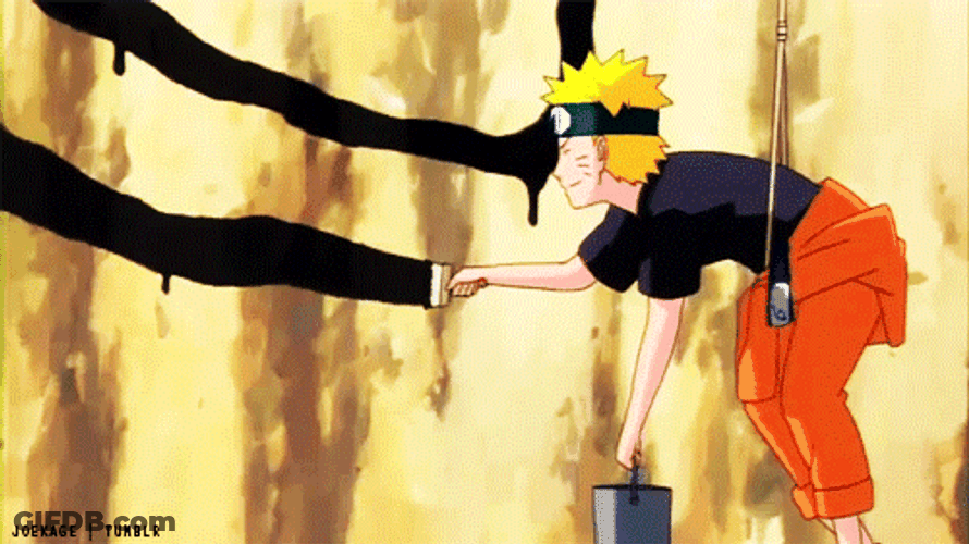 Naruto Painting Walls Anime GIF