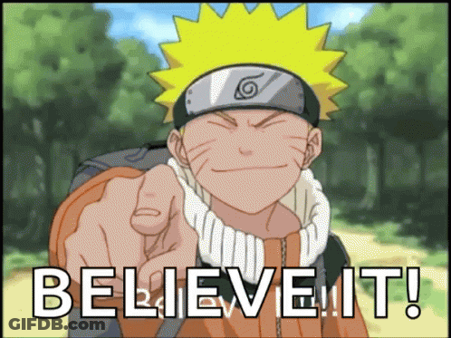 Naruto Pointing With Believe It GIF