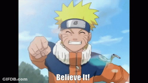 Naruto Pointing With Believe It GIF