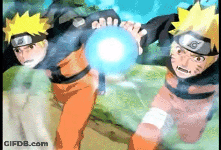 Naruto Rasengan Uzumaki Replication Combat GIF