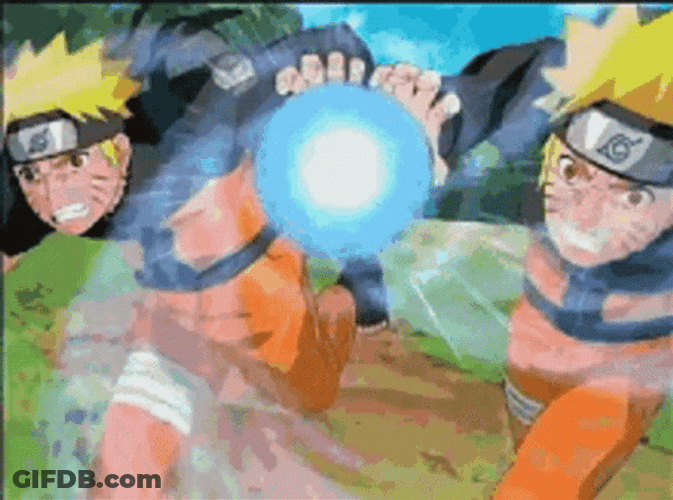 Naruto Run Clone Jutsu Rasengan Attack GIF