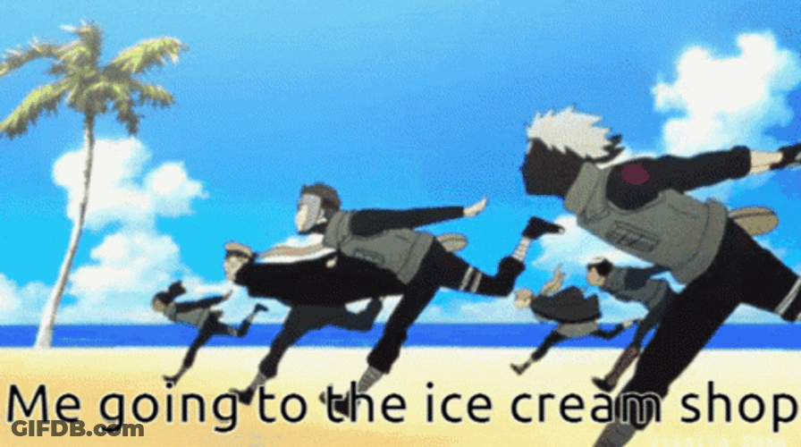 Naruto Run Me Going To The Ice Cream GIF