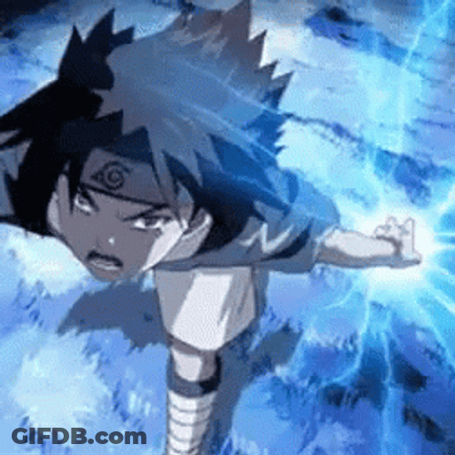 Naruto Run Sasuke Chidori Drag Attack GIF