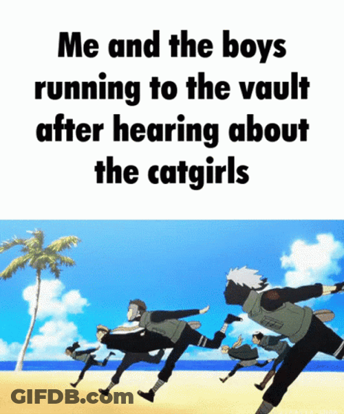 Naruto Run The Boys After Hearing About Catgirls GIF