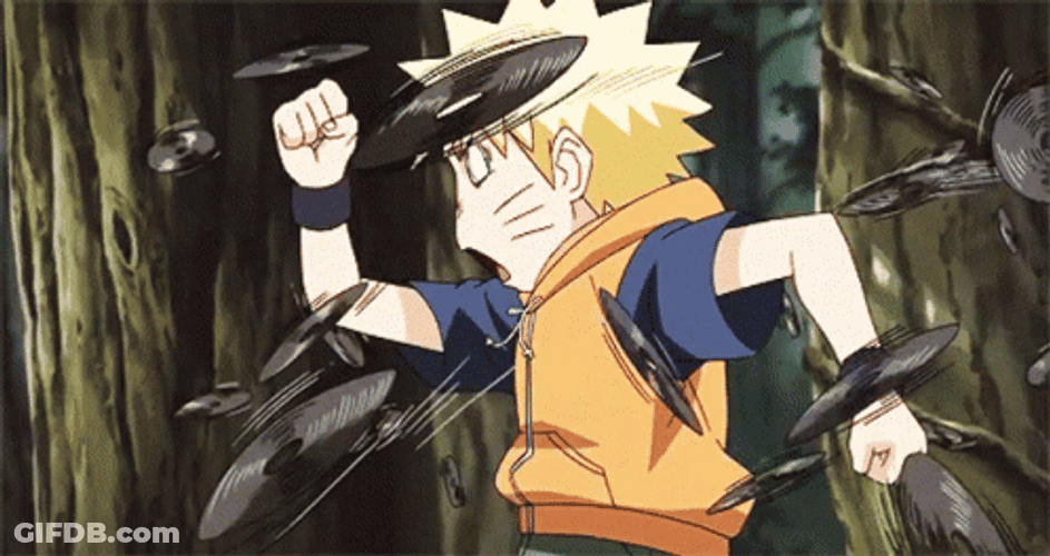 Naruto Running And Avoiding Shuriken GIF