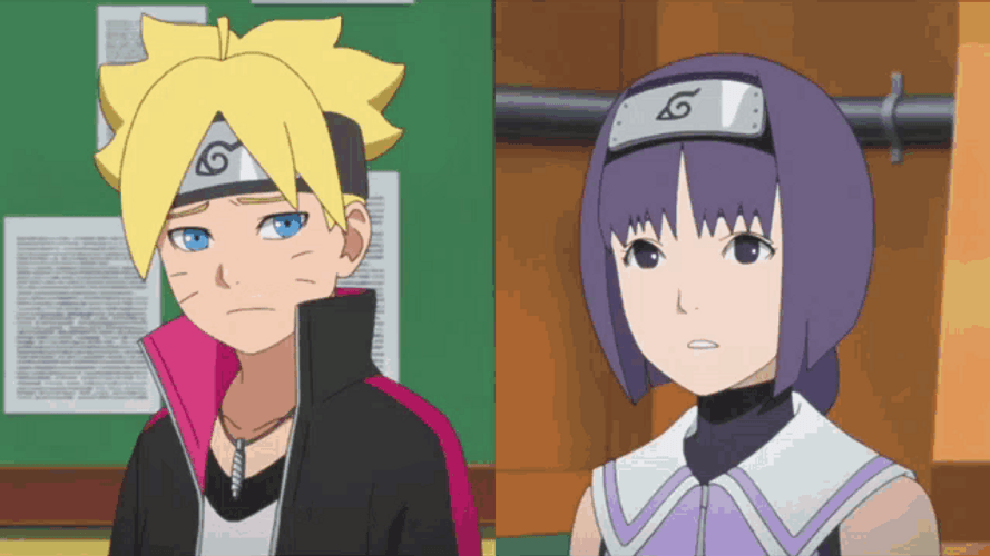 Naruto Sad Smile Hello Wave Sumire Boruto GIF