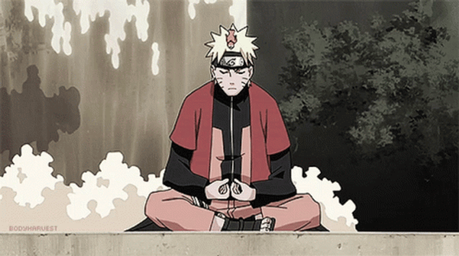 Naruto Sage Mode Focused Training GIF