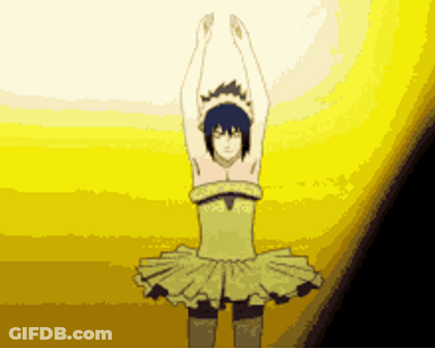 Naruto Sasuke Ballerina Awkward Dance GIF