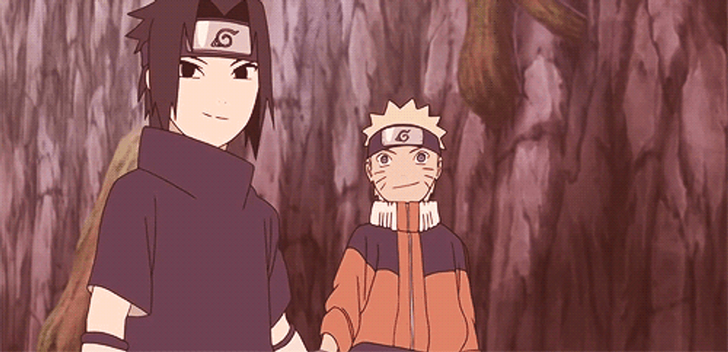 Naruto Sasuke Fake Laugh Smile GIF