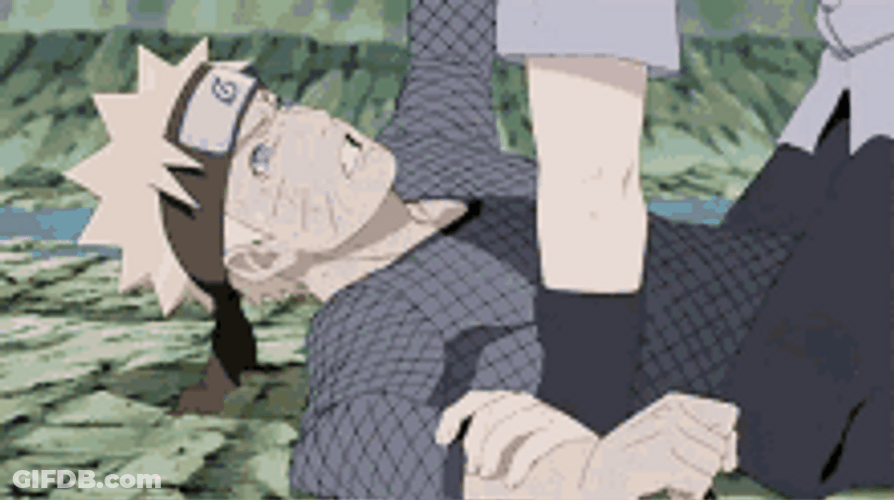 Naruto Sasuke Fist Smashing Face GIF