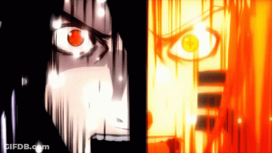 Naruto Sasuke Half Face GIF