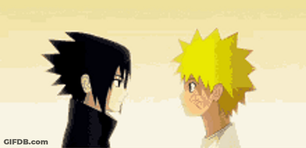 Naruto Sasuke Hold Fingers Crossing GIF