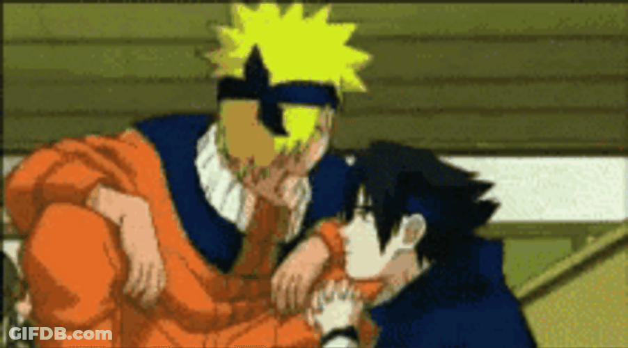 Naruto Sasuke Intense Eye To Eye Contact GIF