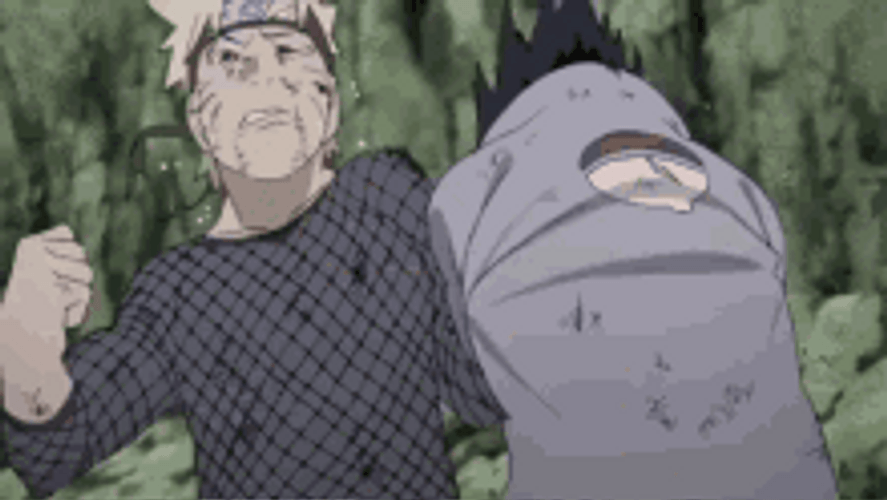 Naruto Sasuke Intense Fight Blood Splattered GIF