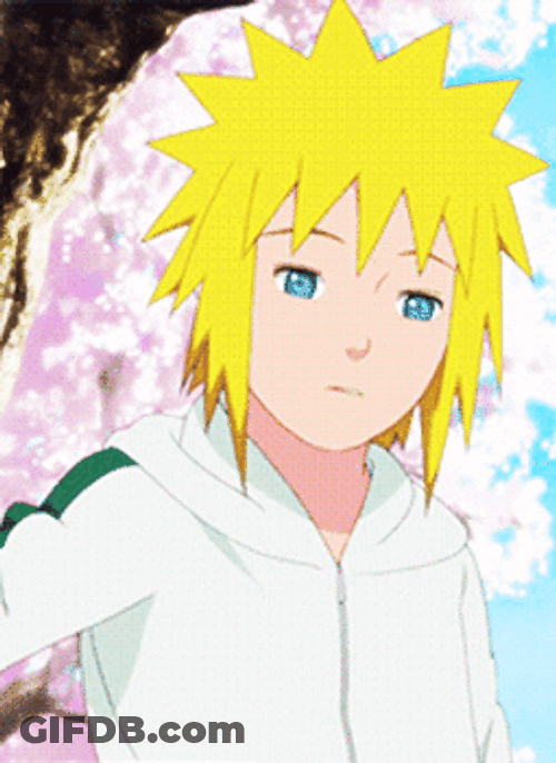 Naruto Shippuden Minato Namikaze Behind Cherry Blossoms GIF