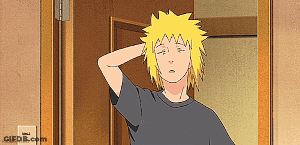 Naruto Shippuden Minato Namikaze Scratching His Head GIF