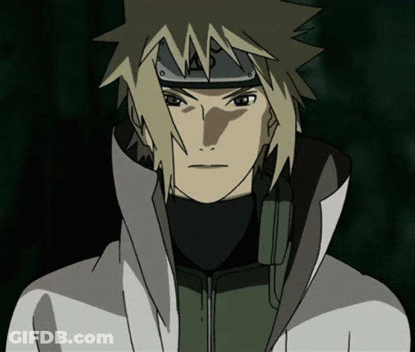 Naruto Shippuden Minato Namikaze Windy Face Shot GIF
