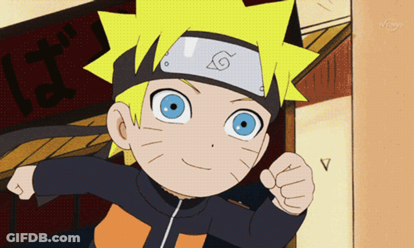 Naruto Smile Anime Boy Running Chibi GIF