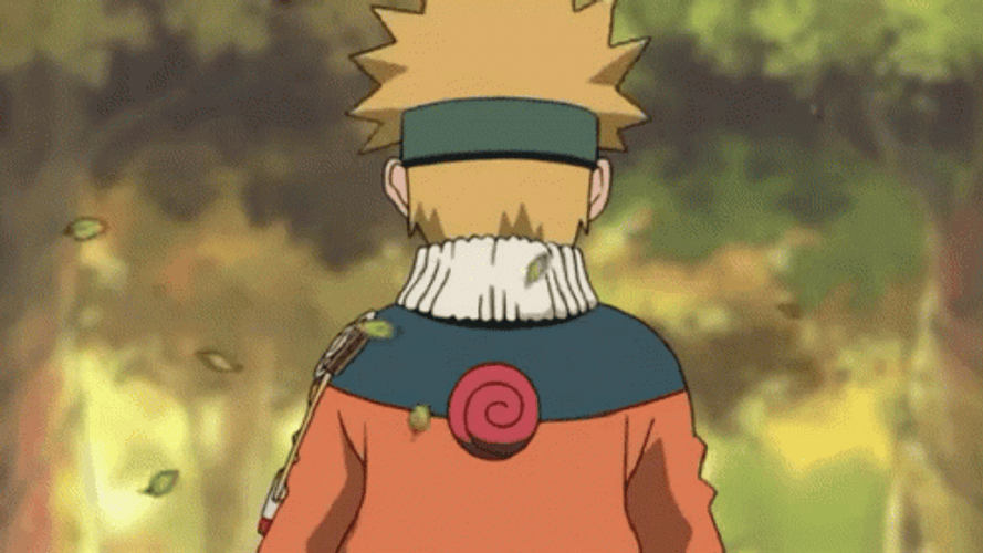Naruto Smile Look Back Happy Falling Leaves GIF