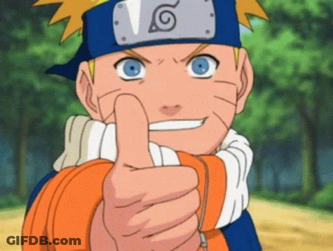 Naruto Smile Thumbs Up Wink Friends GIF