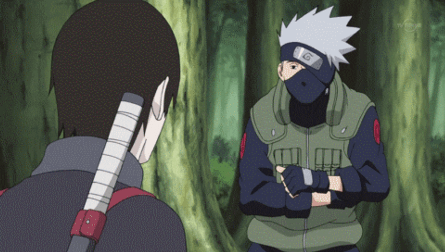 Naruto Uchiha Laughing Forest Background GIF