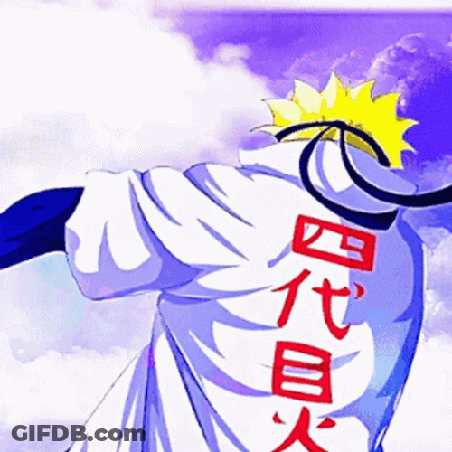 Naruto Uzumaki Battle Stance Blue Sky Background GIF