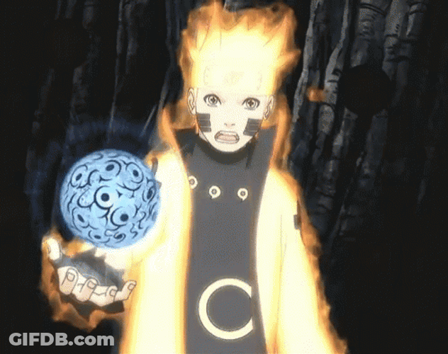 Naruto Uzumaki Spinning Globe Dark Woods Background GIF