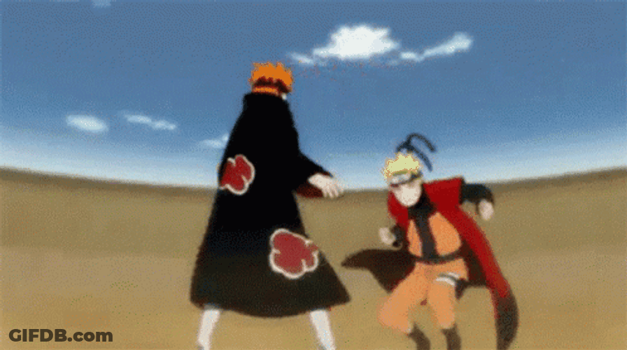 Naruto Versus Pain Fighting GIF